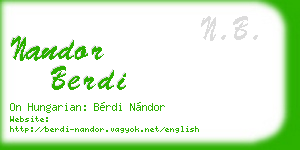 nandor berdi business card
