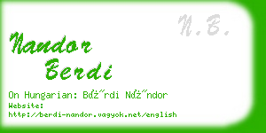 nandor berdi business card